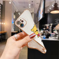 Hontinga for OPPO A53 2020 Back Cover（Free Lanyard）Luxury 6D Plating Little Sweet Bear Side Pattern Case Soft Silicone Square Mobile Cover. 