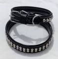 Leather Black Dog Collar - Medium size. 