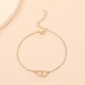 【Shop Now and Save】 Fashion Boho Double Heart Anklet Hollow Out Colorful Bling Hollow Out Love Foot Chain\ Foot Chain Geometric Leg Chain Summer.