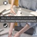 Silicone Sink Splash Guard for Kitchen Anti-Splash Water Stopper for Sink Waterproof Countertop Protector Flexible Rubber Splash Barrier for Washbasin & Bathroom. 