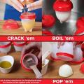 Pack Of 6 Egg Cooker Non Stick Silicone Hard Soft Maker Boiled Eggs Without The Shell. 
