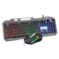 Magnesium T25 Wired Luminous Key Mouse Metal Keyboard Mouse Suit Suspension Mechanical Feeling Backlight Game Office. 
