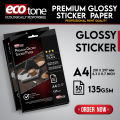 Ecotone Premium Glossy Photo Paper - Professional Print Quality - A4  Sticker - 135gsm - (50 Sheets) All inkjet Printers. 