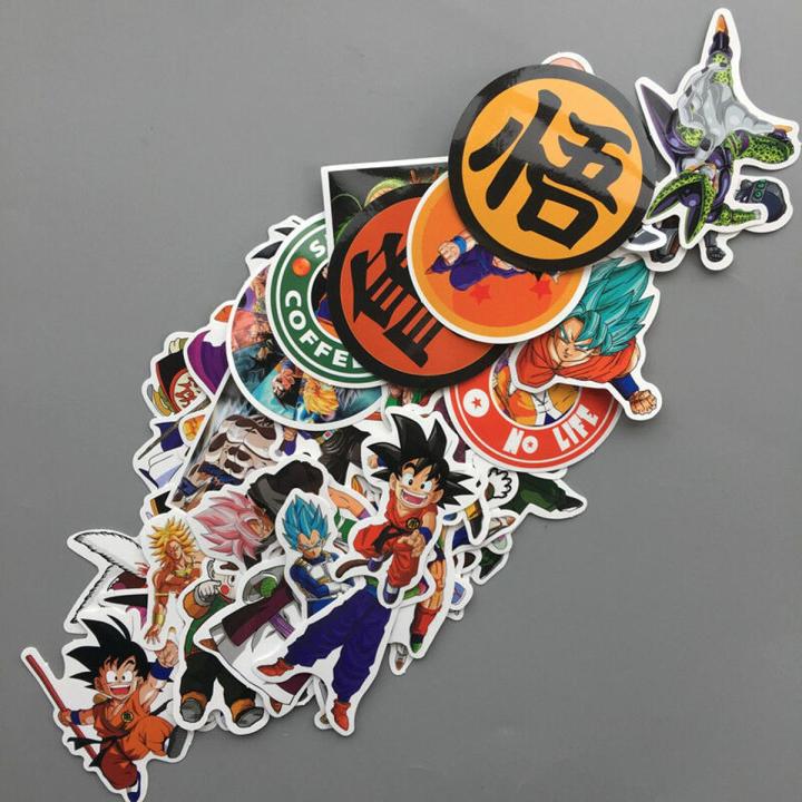 Dragon Ball Z Anime DIY Sticker Water Proof Decal Vinyl for Car Skateboard, Laptop, Luggage & Guitar – 100 Pieces