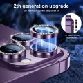 Premium Diamond Camera Lens Protector for iPhone 14 Pro Max & iPhone 14 Pro - Ultimate Protection and Style (Deep Purple). 