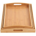Premium Quality Set of 3 Bamboo Wooden Multipurpose Tray for Serving Food, Breakfast, Refreshment etc. (Set of 3 Different Sized Trays). 