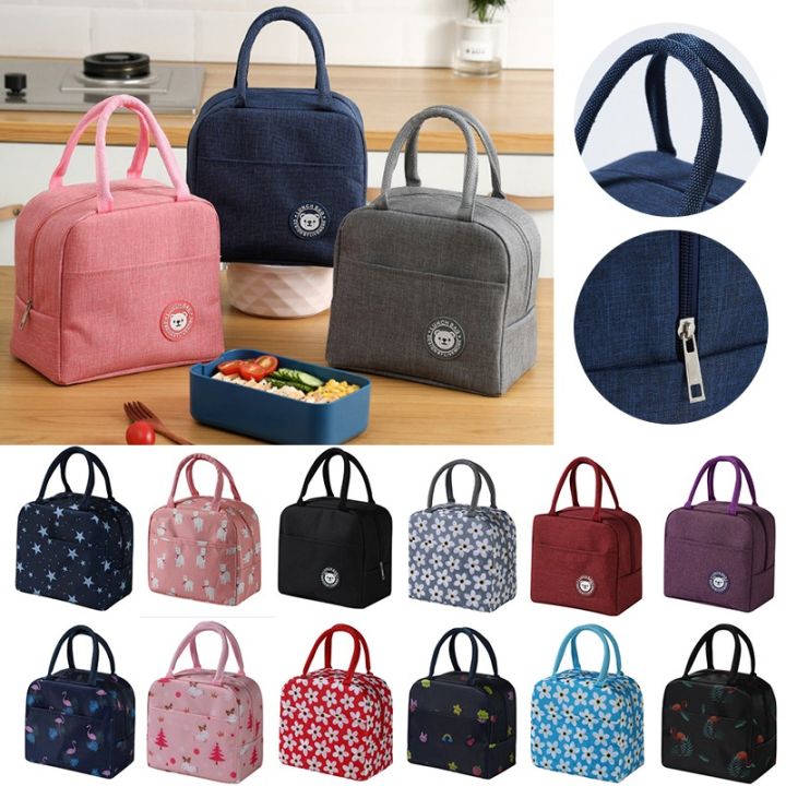 Insulation HOT and COLD Lunch Bag Multi Designs Canvas Bags Fresh Handbag Thickened Aluminum film Bag