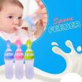 Baby Spoon Feeder - 90ml Silicone Baby Feeding Bottle With Spoon Newborn Infant Squeeze Spoon Toddler Food Supplement Rice Cereal Bottle Milk Feeder. 
