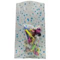 TRANSPARENT GOODY BAGS WITH BLUE STARS - PACK OF 10 GOODY BAGS. 