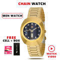Men’s Analog Metal Dress Golden Watch for Men Stainless Steel Water Resistant Wrist Watch for Boys. 