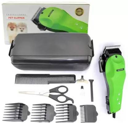 Zoofari Professional Animal Hair Clipper Trimmer Pet Products Dogs Cats Zoofari Professional Grooming Pet Hair Clipper with Four Blade Attachment Combs Green Pet Hair Trimmer Free Box