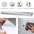 self-adhesive aluminium foil sticker for kitchen cabinet wallpaper oil proof waterproof wall protector with heat resistant ,Stove Cabinet Stickers ,kitchen backsplash wall tile sticker , aluminium sheet Wallpaper. 