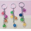 Colorized Shining Star Drift  Combo of 4 Crystal Balls Glass Balls Keyrings for Lover Gifts Key Chain for Car Bags Key Rings. 