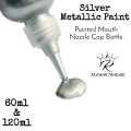 Silver Metallic Acrylic Paint - Permanent Waterproof Paint 60ml and 120ml. 