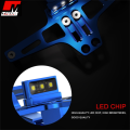 Tail Tidy CNC Adjustable Short Motorcycle Tail With Indicators & Number Plate Holder With Ultra Bright 3 Smd Light Sleek Design For Motorcycle - 3 Color Option - Red, Black, Blue - Universal fitment eg Derbi, Honda, Yamaha etc - Motex Auto Line. 