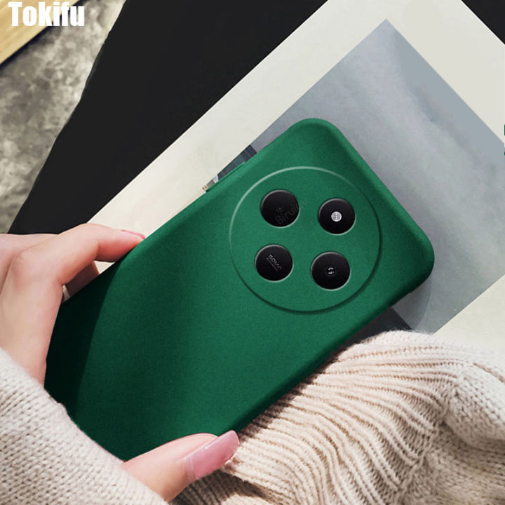Tokifu For Redmi 14C Back Cover Matte Simple Solid Color Soft Silicone TPU Case