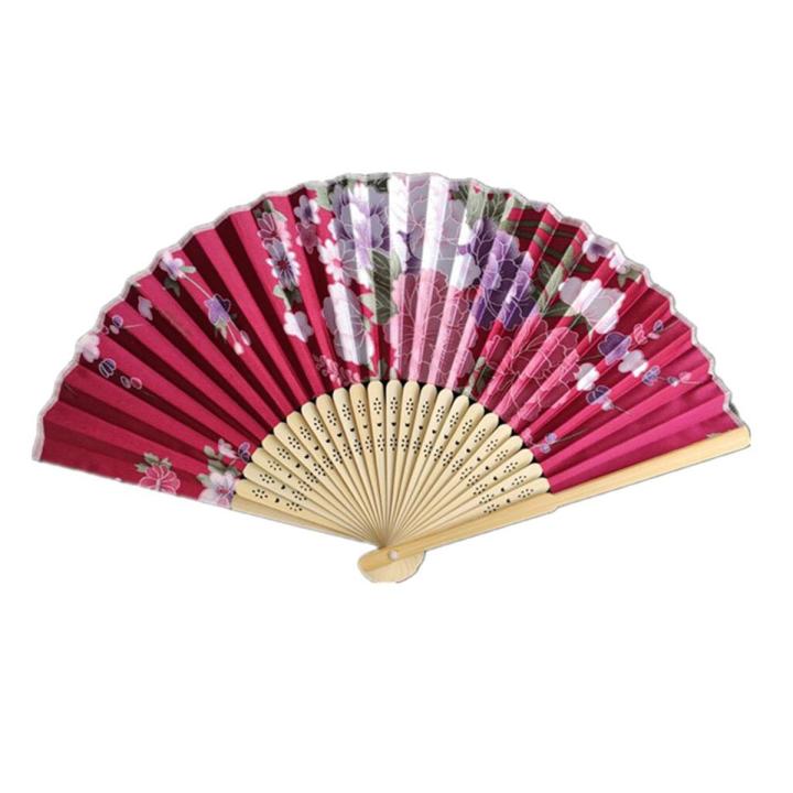 Flower Fans Vintage Bamboo Folding Hand Held Flower Fan Chinese Style Dance Party Decoration fans Wedding Flower Fan abanico NEW