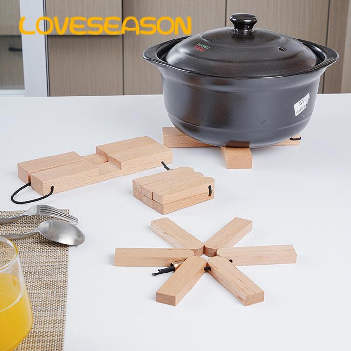 Wear-resistant Placemats for Kitchen Foldable Heat Resistant Placemat Stylish Wood Design for Dining Table Stain-proof Wear-resistant Insulation Pad Ideal for Pan Pot Bowl Holder for Dining