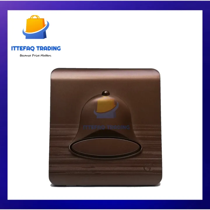 Door Bell Push Switch Waterproof China Fitting Sheet Bell Push Button- Metal Series (Coffee Colour)