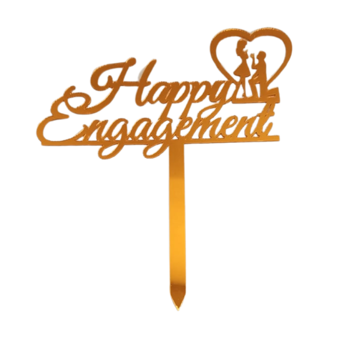 Happy Engagement Acrylic Take Topper | For | Engagement Party Decor & Celebration |