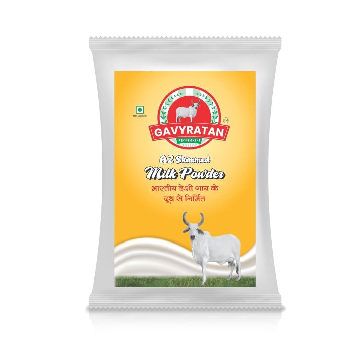 GAVYRATAN A2 Cow Skimmed Milk Powder | All Natural | 100% Pure | Boosts Liver Health 500gm