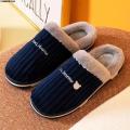 yaPUIMENTIUA Slipper Men Warm Striped Indoors Anti-slip Winter House Shoes House Bedroom Slippers Warm Winter Cotton Slippers. 