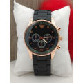 Couple Watch Rubber Chain Strap Puch Button Lock. 
