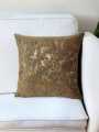 16x16 Geometric Glitter Velvet Cushion Cover with Silk Back and Side Zipper for Sofa Decor. 