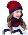 SONG TING Winter Knitting Skull Cap and Neck Scarf Wool Warm - Winter Beanie Hat Cap Neck Warmer Scarf Set Fleece Lined Skull Cap and Scarf Unisex Hat & Scarf Set Stylish Knit Skull Cap for Men & Women. 