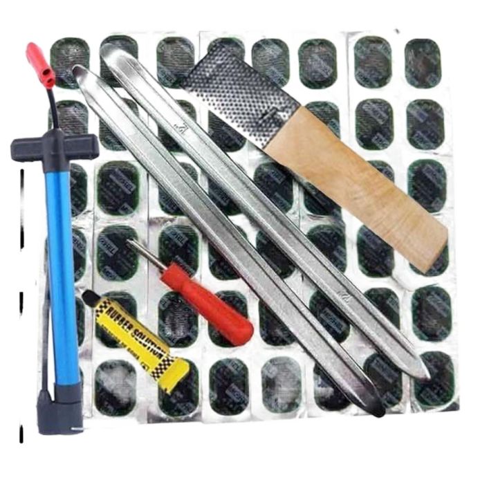 Motorcycle Flat Tire Repair Kit Tool Set Fetal Portable Rubber Patch Best Quality cycle tire puncture kit