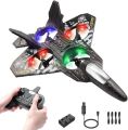 Foam RC Plane Drone for Kids, Remote Control Airplane Fighter Jet with LED Light, Auto Hover, 360°Flip. 