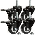 Caster Wheels MultiWare 4 x Heavy Duty 50mm Rubber PU Swivel 200kg Castor Wheels Trolley Furniture. 
