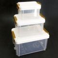 (3 in 1) Beautiful Aroni (780 ml 360 ml 130 ml) Rectangular air tight Lock 🔒 Stackable Storage boxes Tiffin food Boxes Tiffen Food Container Tiffan Food storage jars Tifan Multipurpose Stackable Air tight Container Tifen. 