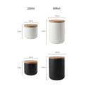 Ceramic Storage Jars Wooden Lids Tea Coffee Sugar Canisters K. 