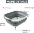 Multifunction Chopping Boards, Collapsible Dish Tub Portable Washing Basin Bowl Draining Basket Space Saving Hamper Foldable Storage Container for Kitchen and Camping. 