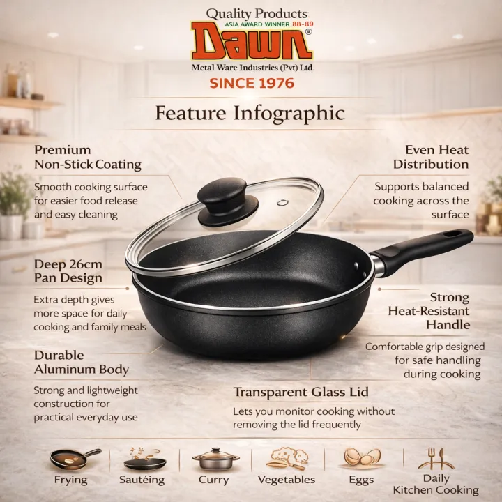 Deep%20Non%20Stick%20Frying%20Pan%2026cm%20with%20Glass%20Lid%20Aluminum%20Cooking%20Pan%20Black%20Kitchen%20Cookware%20-%20Image%205