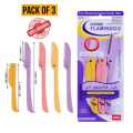 Feather Flamingo Eyebrows Razor for Face (3 Razors), Facial & Body shaving | 3-Piece Facial Touch-up Razor | Flamingo Facial Razors, Eyebrows & Body Hair Removal | Facial Razors for Body, Face, Eyebrows Tinkle Hair Removal For Ladies, Women, Girls, Female. 