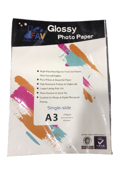 FAV Tone Glossy Photo Paper Single-side A3 Size 230 GSM