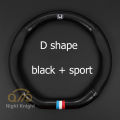 carbon fiber leather steering wheel cover Carbon fiber leather steering wheel cover Honda CITY JAZZ CIVIC HRV CRV BRV Accord（model：Round black）. 