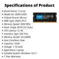 Crucial DDR5 RAM for Laptop 16GB 32GB 5600MHz 1.1V CL46 262-Pin For Notebook Module SO-DIMM. 