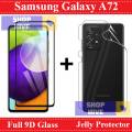 Samsung A72 Glass Protector 9D Tempered Glass | Samsung A72 Back Protector Hydrogel Film. 