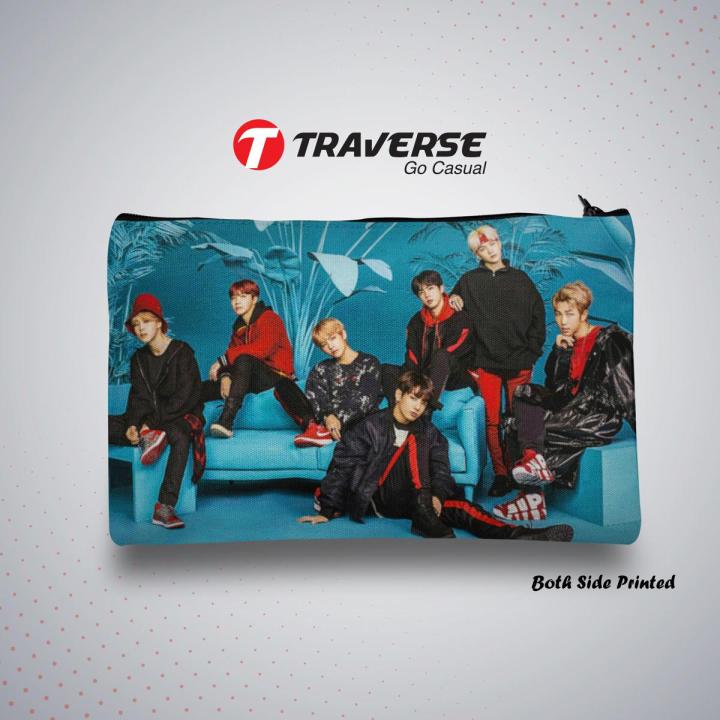 Traverse BTS Pencil / Pen Pouch for Girls  (Digitally printed on Cloth). Both sides printed