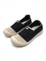 SHAZ FOOTWEAR Women's Slip-On Walking Shoes - Black & Beige Lightweight Breathable Comfort Loafers for Ladies. 
