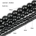 Shiny Black Obsidian Natural Stones 10/8/6/4mm Loose Beads For DIY Bracelets Necklace Beaded Jewelry Making Accessoriy Wholesale. 