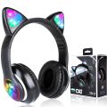Kids Headphones, Cat Ear Wireless Headphones, LED Light Up Bluetooth Over On Ear Pink Headphones for Toddler Boy Girl Teen Children w/Microphone for Phone/Laptop/Headphones gift for girls| beautiful head phone for girls Headphones for girls| Headphone. 