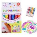 Puffy Pens Set - 6 Neon Colors Popcorn Pen with 3D Ink Heat and Then Watch Art Grow Fun Easy to Use. 