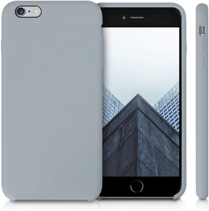 kwmobile%20TPU%20Silicone%20Case%20Compatible%20with%20Apple%20iPhone%206%20Plus%20/%206S%20Plus%20-%20Soft%20Flexible%20Rubber%20Protective%20Cover%20-%20Grey%20-%20Image%203