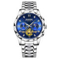 Bimpon's new series of multifunctional quartz watches versatile trend watches six-hand chronograph casual men's tungsten steel color. 