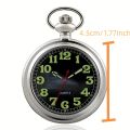 Men's Large Dial Luminous Pocket Watch, Retro Coverless Large Numbers Quartz Watch Gifts, Classic Uncovered Retro Quartz Pocket Watch. 
