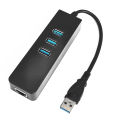 Driver-free USB3.0 HUB 100M network card usb to rj45 external wired network card with 3-port HUB hub. 